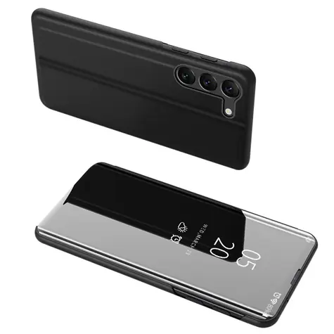 Hurtel Clear View Case černá / Pouzdro pro Samsung Galaxy S23+ / Flip / Průhledné