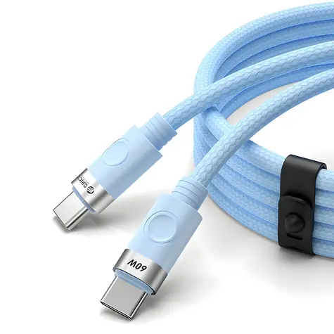 Orico CDX modrá / Nabíjecí kabel USB-C - USB-C / Power Delivery 60W / 3A / 1 m