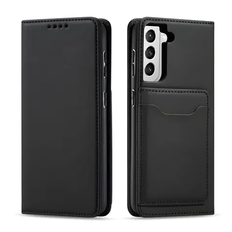 Hurtel Magnet Case pro Samsung Galaxy S22+ černá / Kryt / Flip / Magnetický / Kapsa na kartu