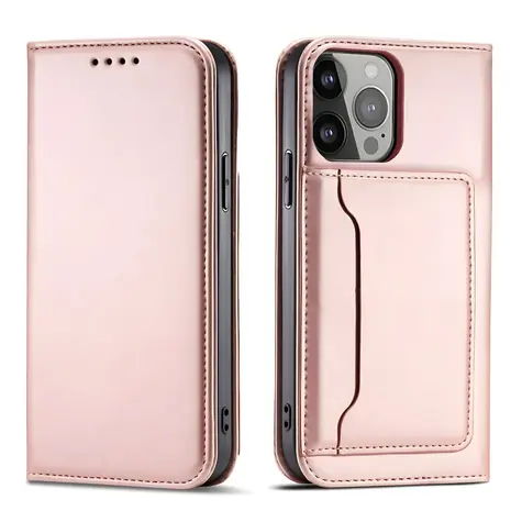 Hurtel Flipové pouzdro s peněženkou pro Apple iPhone 14 Plus růžová / Pouzdro / Magnetické / Peněženka / Stojánek
