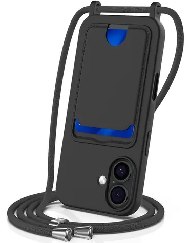 Hurtel TPU kryt s přihrádkou a šňůrkou černá / Kryt / iPhone 17