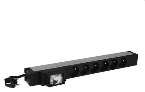 Legrand PDU 6x 230V s proudovou ochranou / Rozvodný panel / 1U / do racku