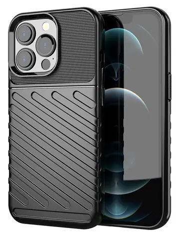 Hurtel Thunder Case odolné TPU pouzdro pro Apple iPhone 13 Pro černá / Pouzdro / Tough / TPU