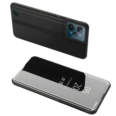 Hurtel Clear View Case pro Realme C31 černá / Flipové pouzdro / Průhledné okénko