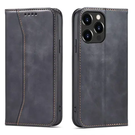 Hurtel Magnet Fancy Case černá / Kryt pro Apple iPhone 14 Pro / Peněženka / Stojánek / Magnetický