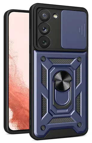 Hurtel Hybrid Armor Camshield pouzdro pro Samsung Galaxy S23+ modrá / Pouzdro / Odolné / Kryt kamery