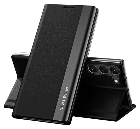Hurtel Sleep Case Pro pro Samsung Galaxy S23+ černá / Pouzdro / Flipové / Stojánek