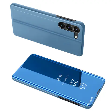 Hurtel Clear View flipové pouzdro pro Samsung Galaxy S23+ modrá / Pouzdro / Flip / Průhledné
