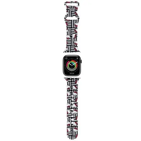 Hello Kitty Silicone Heads & Stripes černá / Řemínek / Apple Watch 38/40/41mm / Silikonový