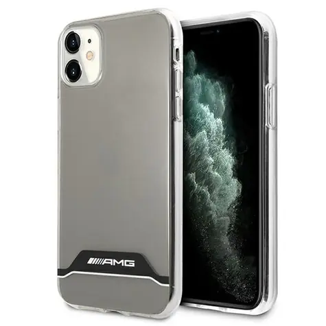 Mercedes AMG Electroplate Black & White transparentní / Zadní kryt / iPhone 11/XR