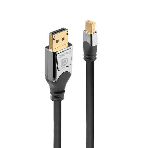 Lindy CROMO Mini DisplayPort - DisplayPort šedá / Kabel / 0,5 m / 4K 4096×2160 px / DisplayPort 1.2