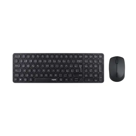 Rapoo 9310M tmavě šedá / Bezdrátová sada klávesnice a myši / 2,4 GHz / Bluetooth 4.0 a 5.0 / CZ/SK