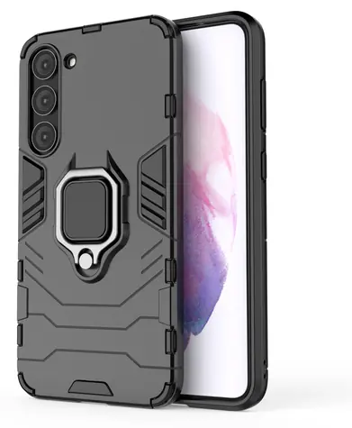 Hurtel Ring Armor pro Samsung Galaxy S23+ černá / Ochranný kryt / Magnetický kroužkový držák