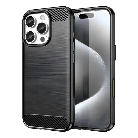 Hurtel Carbon Case iPhone 16 Pro černá / Kryt / karbonový vzhled