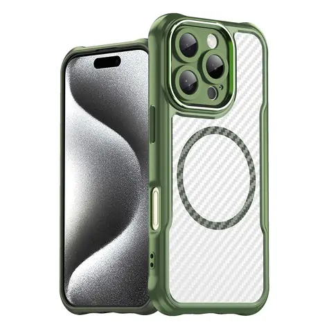 Hurtel Leading Series zelená / Pouzdro / Apple iPhone 16 Pro / Silikonové / MagSafe