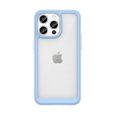 Hurtel Vyztužený kryt s pružným rámečkem pro Apple iPhone 15 Pro modrá / Kryt / Pružný rámeček