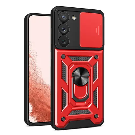 Hurtel Hybrid Armor CamShield kryt pro Samsung Galaxy S23+ červená / Ochranný kryt / Kryt kamery