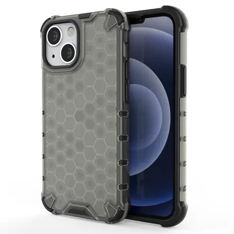 Hurtel Honeycomb Case pro Apple iPhone 13 mini černá / Kryt / Voštinový vzor / TPU nárazník