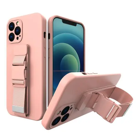 Hurtel Rope Case pro Xiaomi Poco M4 Pro 5G růžová / Kryt / Silikonový / S popruhem na zavěšení