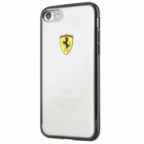 Ferrari FEHCP7BK Racing Shield černá/transparentní / Kryt / iPhone 7/8/SE 2020/SE 2022