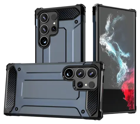 Hurtel Hybrid Armor modrá / Odolný kryt / Samsung Galaxy S25 Edge