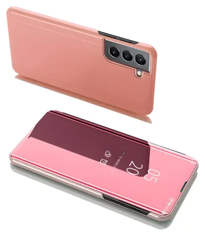 Hurtel Clear View flipové pouzdro růžová / Pouzdro pro Samsung Galaxy S22+ / Flipové otevírání s průhledým okénkem