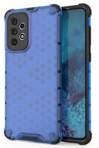 Hurtel Honeycomb Case modrá / Kryt / Samsung Galaxy A73 / Odolný, gelový rámeček