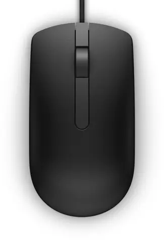 DELL MS116 černá / Optická myš / 1000dpi / 2 tlačítka + rolovací kolečko / USB / 1.8 m