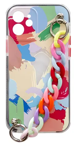 Hurtel Color Chain Case iPhone 8 Plus/7 Plus vícebarevná / Kryt na telefon / Silikon / S řetízkem