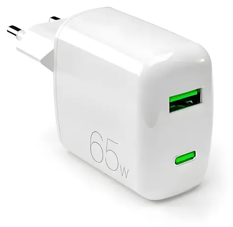 Puro MiniPro bílá / Cestovní adaptér / GaN / USB-C / USB-A / 65 W