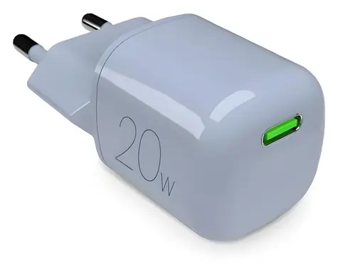 Puro MiniPro světle modrá / Cestovní adaptér / GaN / USB-C / 20 W