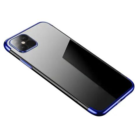 Hurtel Clear Color Case modrá / Kryt / Xiaomi Mi 11 / TPU gel, pokovený rámeček