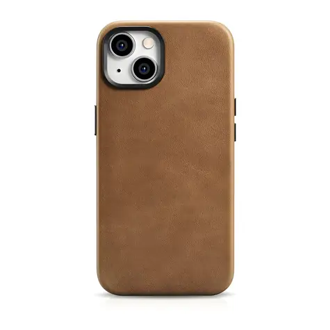 iCarer Oil Wax Premium hnědá / Pouzdro / Kožené flip / MagSafe / Apple iPhone 14 Plus