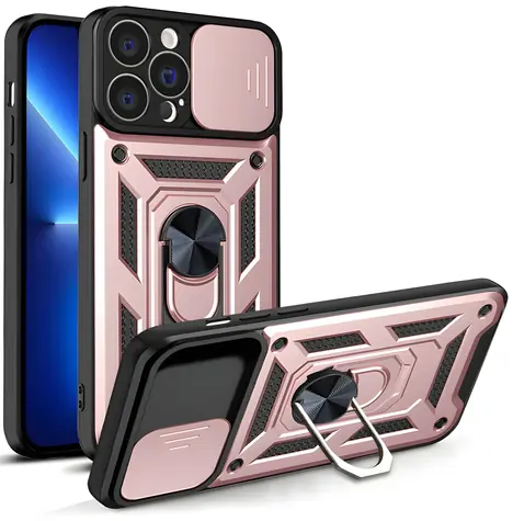 Hurtel Hybrid Armor Camshield růžová / Zadní kryt / Apple iPhone 13 Pro Max / Kryt kamery
