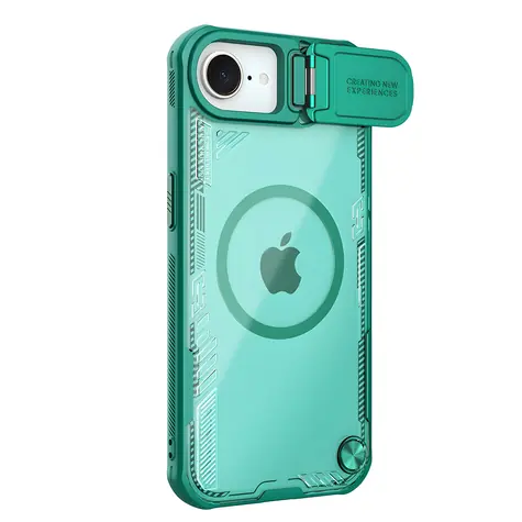 Nillkin Iceblade Prop Magnetic zelená / Kryt pro Apple iPhone 16e, 17e / Stojánek, kryt kamery