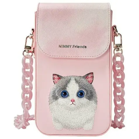 Nimmy Big Eyed Pet 2.0 Kočka růžová / Taška na telefon