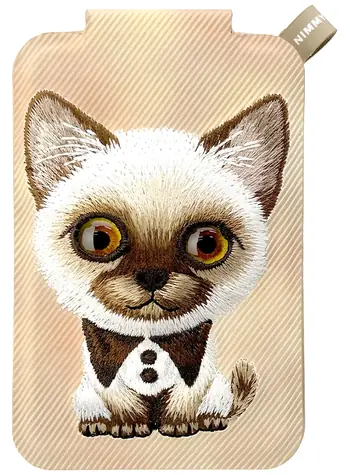 Nimmy Big Eyed Pet 2.0 Cat hnědá / Peněženka na karty / magnetická / stojánek na telefon