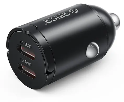 Orico MiniRing černá / Nabíječka do auta / 2x USB-C / 30W
