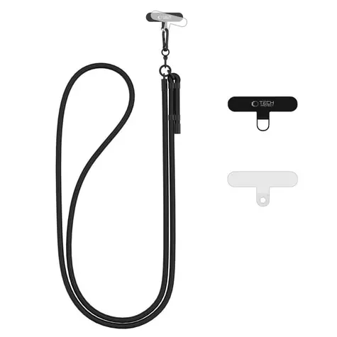 Tech-Protect C1S Rope černá / Crossbody popruh na telefon / šňůrkový design