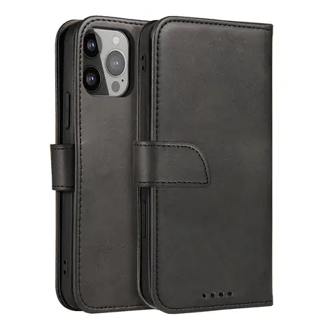 Hurtel Magnet Case černá / Kryt / Apple iPhone 14 Plus / Flip s klopou / Stojánek