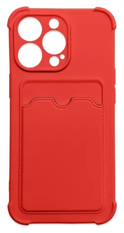 Hurtel Card Armor Case červená / Pouzdro / iPhone 12 Pro / Peněženka na kartu / Silikonové