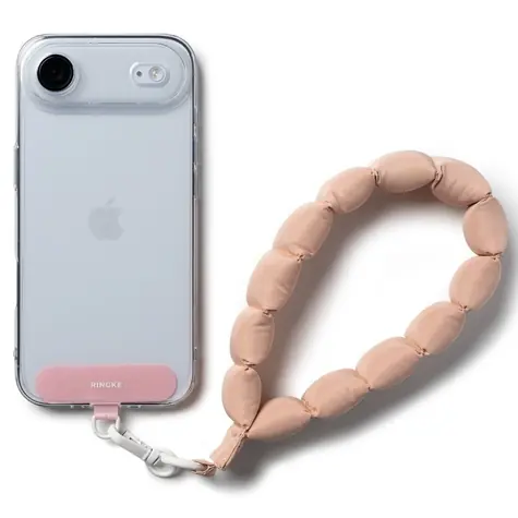 Ringke Holder & Puffer růžová / Popruh na zápěstí pro telefon / univerzální