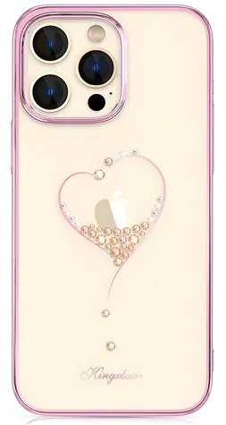 Kingxbar Wish Series růžová / Silikonový kryt / Swarovski krystaly / pro Apple iPhone 14 Plus