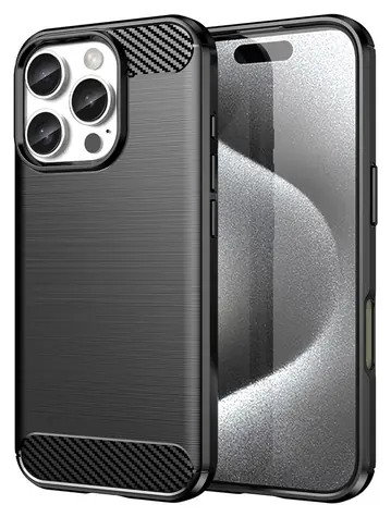 Hurtel Carbon Case černá / Kryt / Karbonový vzor / Silikon / Apple iPhone 16 Pro Max