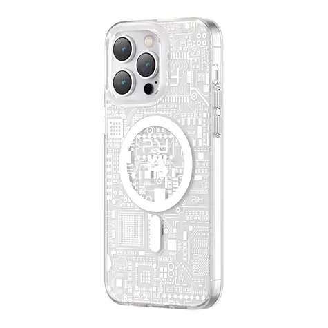 Kingxbar PQY Geek Series stříbrná / Zadní kryt / pro Apple iPhone 14 Plus / MagSafe / Magnetický