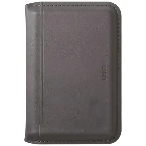 UNIQ Lyden DS šedá / Peněženka se stojánkem / MagSafe nabíjení / RFID ochrana