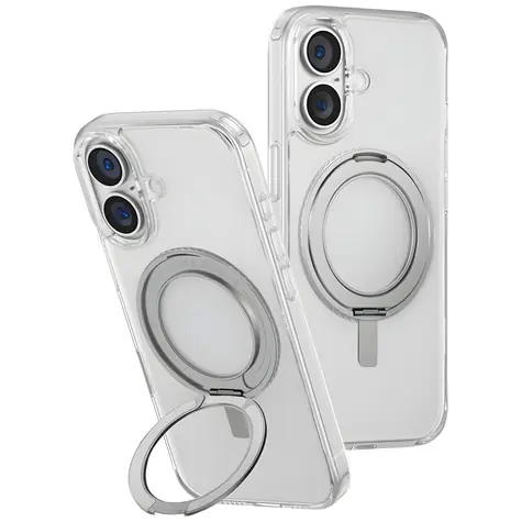 UNIQ Swivix 360 transparentní / Pouzdro / Apple iPhone 16 Plus / 360° otočný stojánek