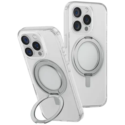 UNIQ Swivix 360 transparentní / Pouzdro / Apple iPhone 16 Pro / 360° otočný stojánek