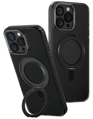 UNIQ Swivix 360 černá / Pouzdro / iPhone 16 Pro Max / 360° otočný stojánek