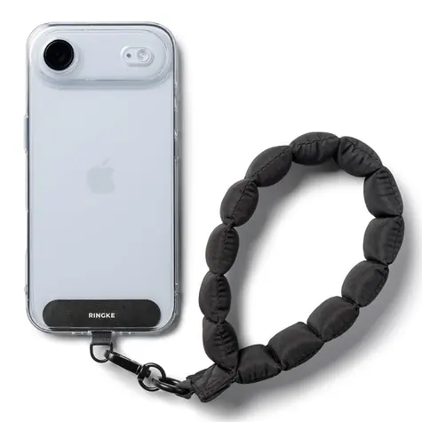 Ringke Holder & Puffer černá / Popruh na zápěstí pro telefon / univerzální